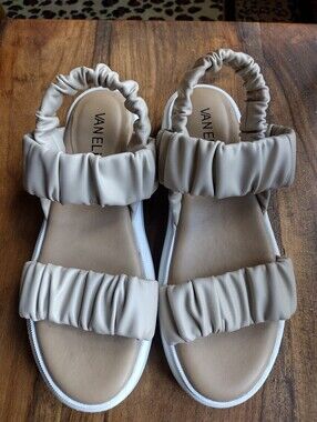 Van Eli Tan Faux Leather Sandals Size 7